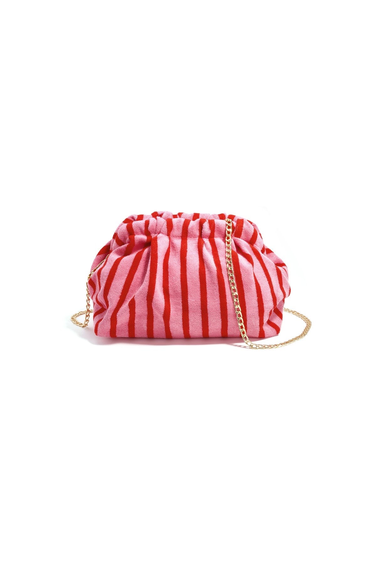 Borsa pouch righe rosa