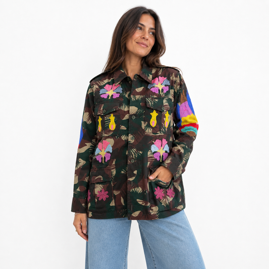 Giacca camou embroidery