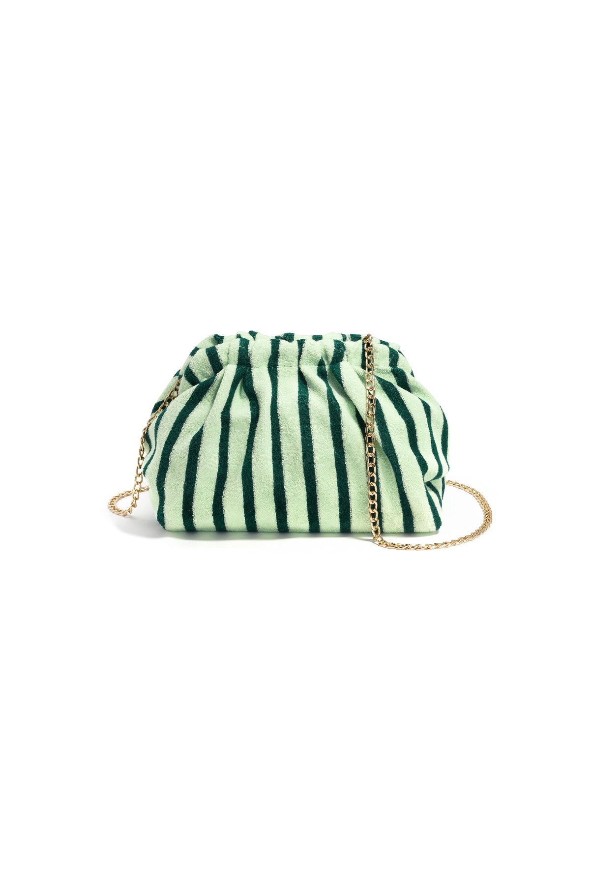 Borsa pouch righe verdi