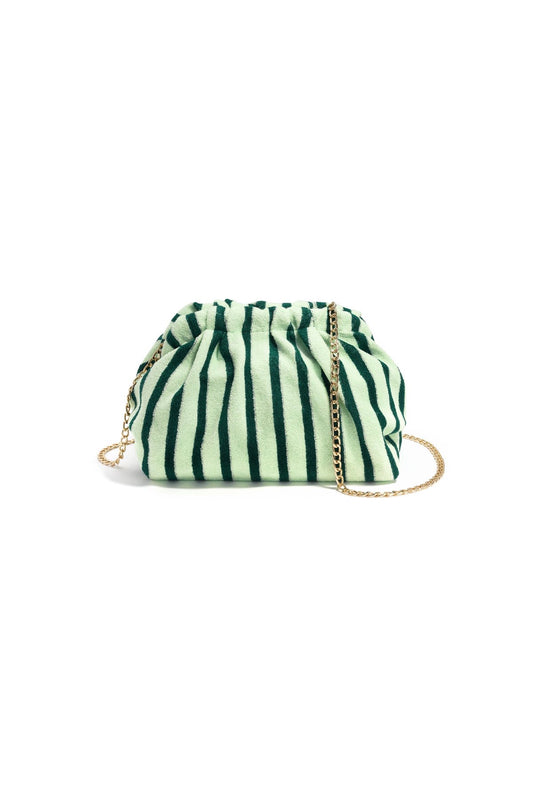 Borsa pouch righe verdi