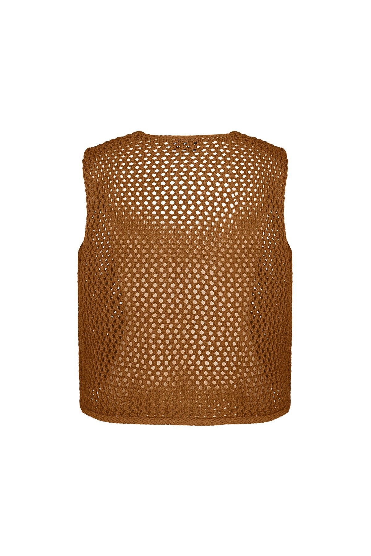 Gilet crochet tabacco