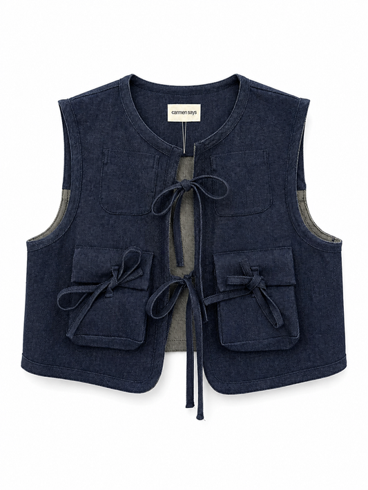 GILET LACCI IN DENIM