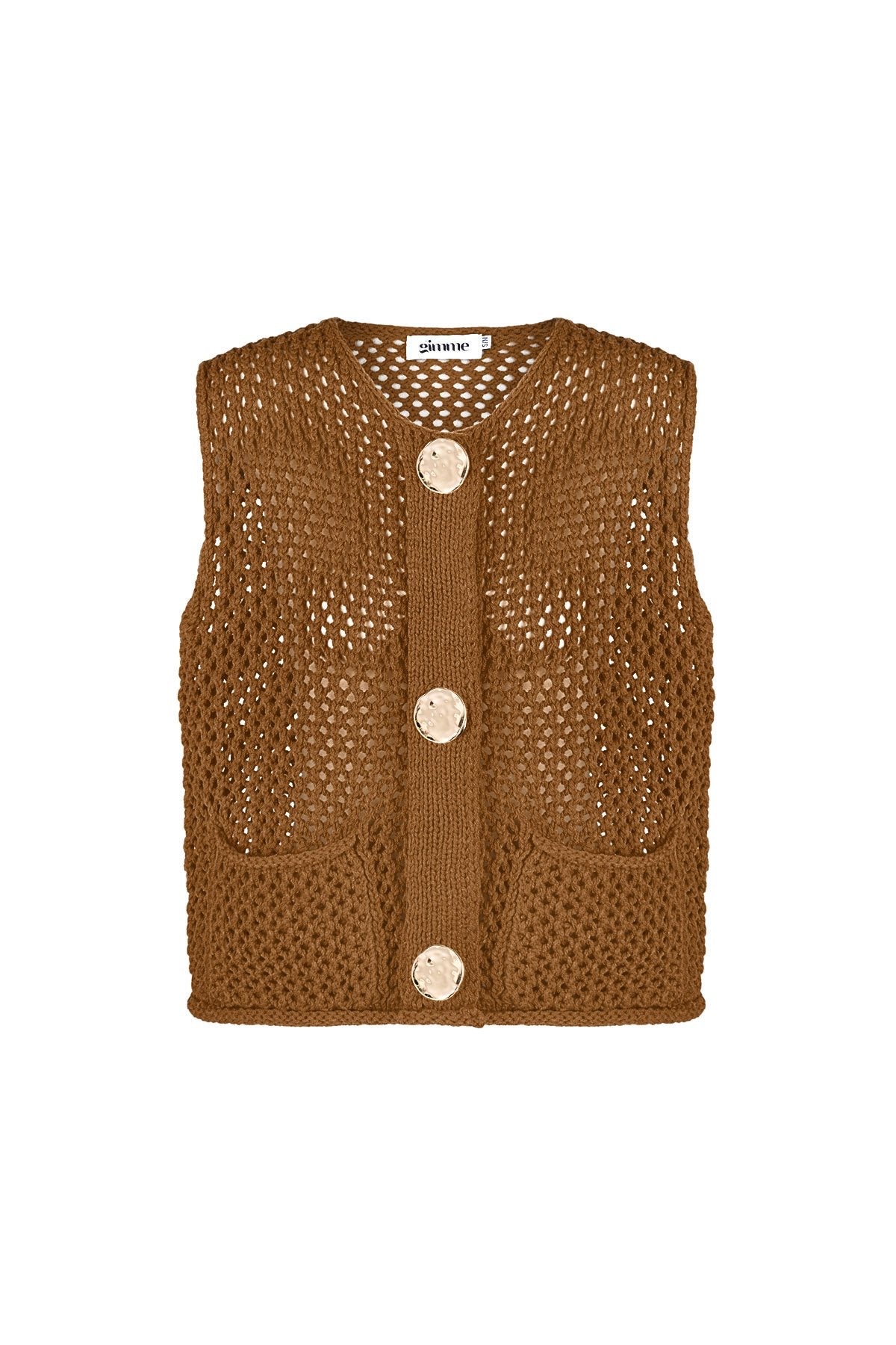 Gilet crochet tabacco
