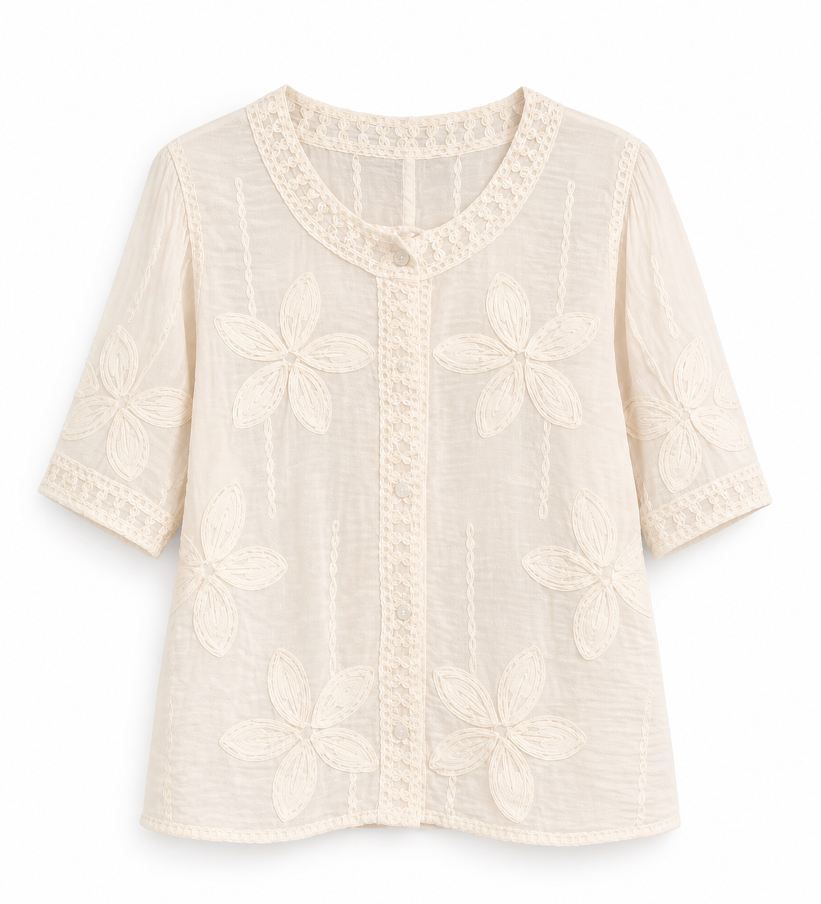 CAMICIA COTONE RICAMATA