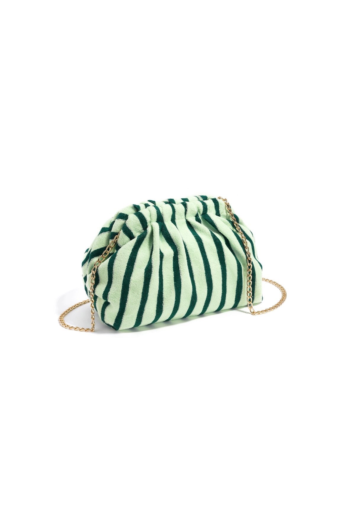 Borsa pouch righe verdi