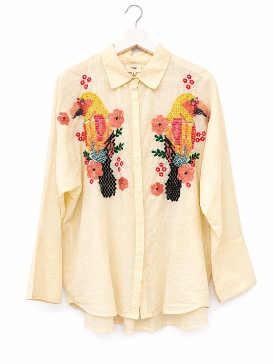 CAMICIA COTONE CON RICAMI