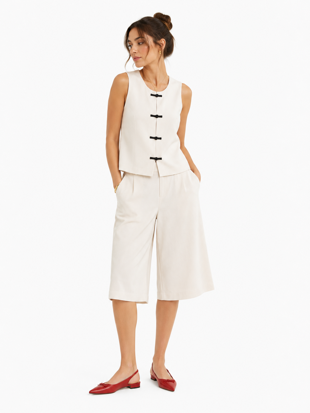 GILET LINO E COTONE