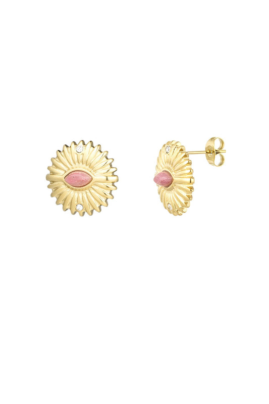 Orecchini bottone pink