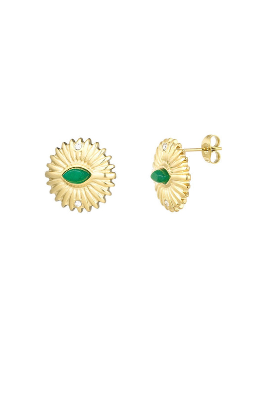 orecchini bottone green