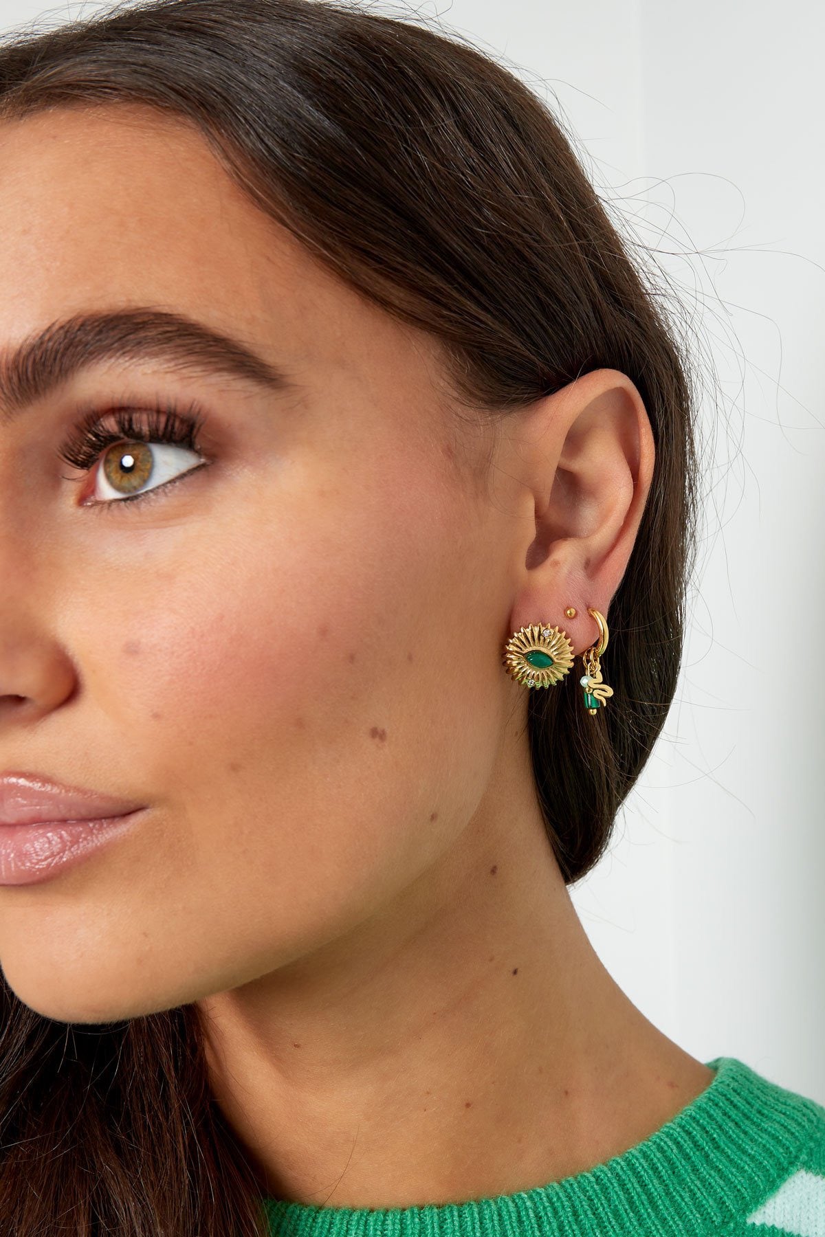 orecchini bottone green