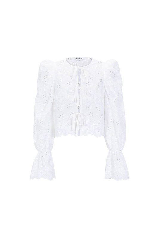 Camicia fiocco sangallo