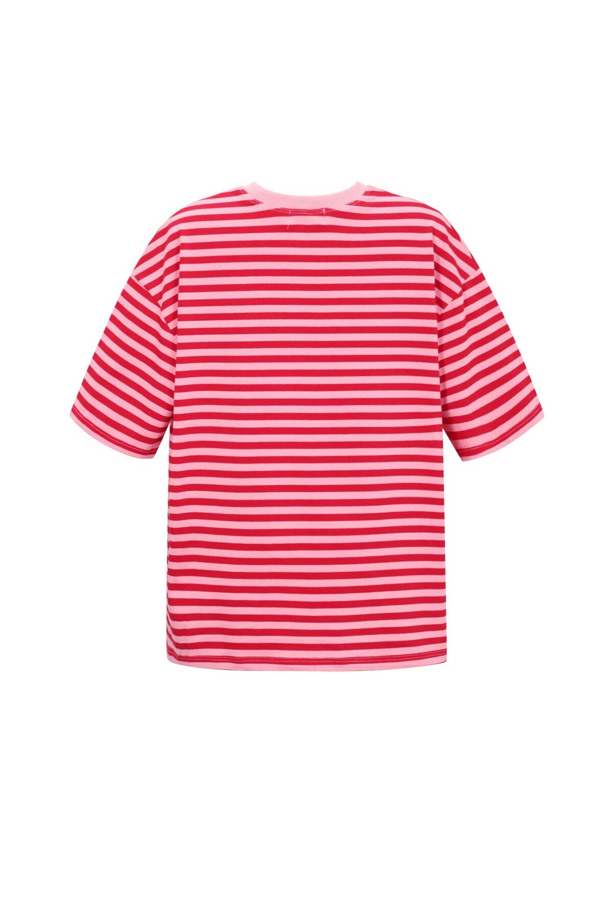 T-SHIRT OVERSIZE RIGHE FRAGOLA